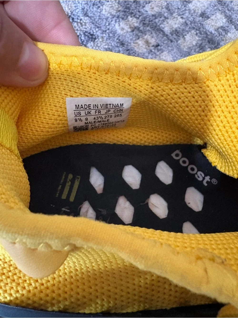 adidas Yellow Knit Men’s Sneakers with Black Accents